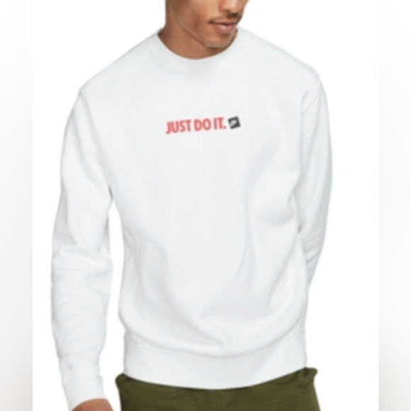 Nike Men's Crew Fleece Just Do It Sweatshirt Size L Pre-owned Excellent MSRP $50 - Picture 1 of 5